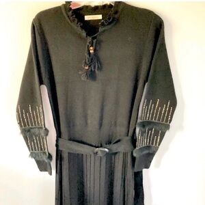 ER-COOL Collection by Erman Sweater Dress Medium Black Wednesday Goth